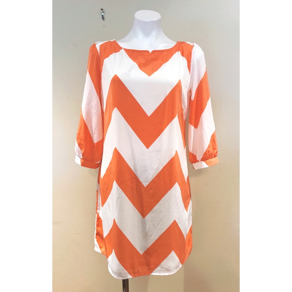 SOLD Pink Owl Chevron Dress